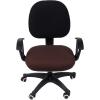 imageSmiry Stretch Jacquard Office Computer Chair Seat Covers Removable Washable Antidust Desk Chair Seat Cushion Protectors  Dark GreyChocolate