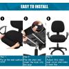 imageSmiry Stretch Jacquard Office Computer Chair Seat Covers Removable Washable Antidust Desk Chair Seat Cushion Protectors  Dark GreyDark Grey