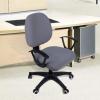 imageSmiry Stretch Jacquard Office Computer Chair Seat Covers Removable Washable Antidust Desk Chair Seat Cushion Protectors  Dark GreyGrey