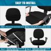 imageSmiry Stretch Jacquard Office Computer Chair Seat Covers Removable Washable Antidust Desk Chair Seat Cushion Protectors  Dark GreyNavy Blue