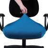 imageSmiry Stretch Jacquard Office Computer Chair Seat Covers Removable Washable Antidust Desk Chair Seat Cushion Protectors  Dark GreyOcean Blue