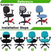 imageSmiry Stretch Jacquard Office Computer Chair Seat Covers Removable Washable Antidust Desk Chair Seat Cushion Protectors  Dark GreyPeacock Green