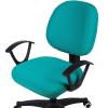 imageSmiry Stretch Jacquard Office Computer Chair Seat Covers Removable Washable Antidust Desk Chair Seat Cushion Protectors  Dark GreyPeacock Green