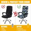imageSmiry Stretch Printed Office Computer Chair Covers Universal Desk Rotating Chair Slipcovers Removable Washable Soft Fit AntiDust Spandex Protector Cover with Zipper BeigeDeep Green