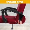 imageSmiry Stretch Printed Office Computer Chair Covers Universal Desk Rotating Chair Slipcovers Removable Washable Soft Fit AntiDust Spandex Protector Cover with Zipper BeigeBurgundy