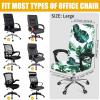 imageSmiry Stretch Printed Office Computer Chair Covers Universal Desk Rotating Chair Slipcovers Removable Washable Soft Fit AntiDust Spandex Protector Cover with Zipper BeigeGreen