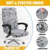 imageSmiry Stretch Printed Office Computer Chair Covers Universal Desk Rotating Chair Slipcovers Removable Washable Soft Fit AntiDust Spandex Protector Cover with Zipper BeigeGrey and Black