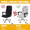 imageSmiry Stretch Printed Office Computer Chair Covers Universal Desk Rotating Chair Slipcovers Removable Washable Soft Fit AntiDust Spandex Protector Cover with Zipper BeigeBrown and White