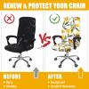 imageSmiry Stretch Printed Office Computer Chair Covers Universal Desk Rotating Chair Slipcovers Removable Washable Soft Fit AntiDust Spandex Protector Cover with Zipper BeigeYellow