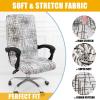 imageSmiry Stretch Printed Office Computer Chair Covers Universal Desk Rotating Chair Slipcovers Removable Washable Soft Fit AntiDust Spandex Protector Cover with Zipper BeigeBrown and White