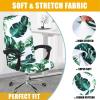 imageSmiry Stretch Printed Office Computer Chair Covers Universal Desk Rotating Chair Slipcovers Removable Washable Soft Fit AntiDust Spandex Protector Cover with Zipper BeigeGreen