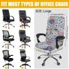 imageSmiry Stretch Printed Office Computer Chair Covers Universal Desk Rotating Chair Slipcovers Removable Washable Soft Fit AntiDust Spandex Protector Cover with Zipper BeigeColorful