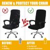 imageSmiry Stretch Printed Office Computer Chair Covers Universal Desk Rotating Chair Slipcovers Removable Washable Soft Fit AntiDust Spandex Protector Cover with Zipper BeigeBlack
