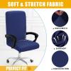 imageSmiry Stretch Printed Office Computer Chair Covers Universal Desk Rotating Chair Slipcovers Removable Washable Soft Fit AntiDust Spandex Protector Cover with Zipper BeigeNavy