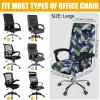 imageSmiry Stretch Printed Office Computer Chair Covers Universal Desk Rotating Chair Slipcovers Removable Washable Soft Fit AntiDust Spandex Protector Cover with Zipper BeigeDeep Green