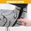 imageSmiry Stretch Printed Office Computer Chair Covers Universal Desk Rotating Chair Slipcovers Removable Washable Soft Fit AntiDust Spandex Protector Cover with Zipper BeigeGrey and Black