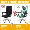 imageSmiry Stretch Printed Office Computer Chair Covers Universal Desk Rotating Chair Slipcovers Removable Washable Soft Fit AntiDust Spandex Protector Cover with Zipper BeigeGreen