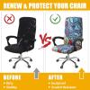 imageSmiry Stretch Printed Office Computer Chair Covers Universal Desk Rotating Chair Slipcovers Removable Washable Soft Fit AntiDust Spandex Protector Cover with Zipper BeigeBlue Green