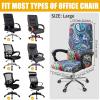 imageSmiry Stretch Printed Office Computer Chair Covers Universal Desk Rotating Chair Slipcovers Removable Washable Soft Fit AntiDust Spandex Protector Cover with Zipper BeigeBlue Green