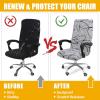 imageSmiry Stretch Printed Office Computer Chair Covers Universal Desk Rotating Chair Slipcovers Removable Washable Soft Fit AntiDust Spandex Protector Cover with Zipper BeigeGrey and Black