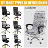 imageSmiry Stretch Printed Office Computer Chair Covers Universal Desk Rotating Chair Slipcovers Removable Washable Soft Fit AntiDust Spandex Protector Cover with Zipper BeigeGrey and Black