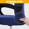 imageSmiry Stretch Printed Office Computer Chair Covers Universal Desk Rotating Chair Slipcovers Removable Washable Soft Fit AntiDust Spandex Protector Cover with Zipper BeigeNavy