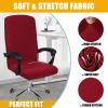 imageSmiry Stretch Printed Office Computer Chair Covers Universal Desk Rotating Chair Slipcovers Removable Washable Soft Fit AntiDust Spandex Protector Cover with Zipper BeigeBurgundy