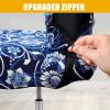 imageSmiry Stretch Printed Office Computer Chair Covers Universal Desk Rotating Chair Slipcovers Removable Washable Soft Fit AntiDust Spandex Protector Cover with Zipper BeigeNavy Blue