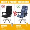 imageSmiry Stretch Printed Office Computer Chair Covers Universal Desk Rotating Chair Slipcovers Removable Washable Soft Fit AntiDust Spandex Protector Cover with Zipper BeigeNavy Blue