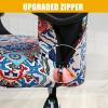 imageSmiry Stretch Printed Office Computer Chair Covers Universal Desk Rotating Chair Slipcovers Removable Washable Soft Fit AntiDust Spandex Protector Cover with Zipper BeigeColorful