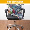 imageSmiry Stretch Printed Office Computer Chair Covers Universal Desk Rotating Chair Slipcovers Removable Washable Soft Fit AntiDust Spandex Protector Cover with Zipper BeigeBlue Green