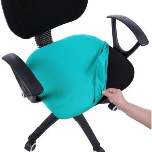 imageSmiry Stretch Jacquard Office Computer Chair Seat Covers Removable Washable Antidust Desk Chair Seat Cushion Protectors  Dark GreyPeacock Green