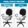 imageSmiry Printed Office Computer Chair Seat Covers Stretch Fit Universal Desk Rotating Chair Cover Washable Removable Seat Cushion Protectors  BeigeBeige