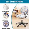 imageSmiry Printed Office Computer Chair Seat Covers Stretch Fit Universal Desk Rotating Chair Cover Washable Removable Seat Cushion Protectors  BeigeBeige