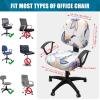 imageSmiry Printed Office Computer Chair Seat Covers Stretch Fit Universal Desk Rotating Chair Cover Washable Removable Seat Cushion Protectors  BeigeBeige