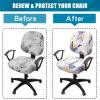 imageSmiry Printed Office Computer Chair Seat Covers Stretch Fit Universal Desk Rotating Chair Cover Washable Removable Seat Cushion Protectors  BeigeBeige