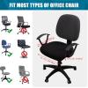 imageSmiry Printed Office Computer Chair Seat Covers Stretch Fit Universal Desk Rotating Chair Cover Washable Removable Seat Cushion Protectors  BeigeBlack