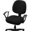 imageSmiry Printed Office Computer Chair Seat Covers Stretch Fit Universal Desk Rotating Chair Cover Washable Removable Seat Cushion Protectors  BeigeBlack