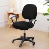 imageSmiry Printed Office Computer Chair Seat Covers Stretch Fit Universal Desk Rotating Chair Cover Washable Removable Seat Cushion Protectors  BeigeBlack