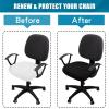 imageSmiry Printed Office Computer Chair Seat Covers Stretch Fit Universal Desk Rotating Chair Cover Washable Removable Seat Cushion Protectors  BeigeBlack