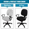 imageSmiry Printed Office Computer Chair Seat Covers Stretch Fit Universal Desk Rotating Chair Cover Washable Removable Seat Cushion Protectors  BeigeBlack