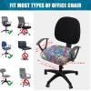 imageSmiry Printed Office Computer Chair Seat Covers Stretch Fit Universal Desk Rotating Chair Cover Washable Removable Seat Cushion Protectors  BeigeBlue Green