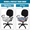 imageSmiry Printed Office Computer Chair Seat Covers Stretch Fit Universal Desk Rotating Chair Cover Washable Removable Seat Cushion Protectors  BeigeBlue Green