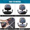 imageSmiry Printed Office Computer Chair Seat Covers Stretch Fit Universal Desk Rotating Chair Cover Washable Removable Seat Cushion Protectors  BeigeBlue Green