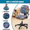 imageSmiry Printed Office Computer Chair Seat Covers Stretch Fit Universal Desk Rotating Chair Cover Washable Removable Seat Cushion Protectors  BeigeBlue Green