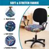 imageSmiry Printed Office Computer Chair Seat Covers Stretch Fit Universal Desk Rotating Chair Cover Washable Removable Seat Cushion Protectors  BeigeBlue Green