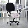 imageSmiry Printed Office Computer Chair Seat Covers Stretch Fit Universal Desk Rotating Chair Cover Washable Removable Seat Cushion Protectors  BeigeBrown and White