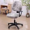 imageSmiry Printed Office Computer Chair Seat Covers Stretch Fit Universal Desk Rotating Chair Cover Washable Removable Seat Cushion Protectors  BeigeBrown and White