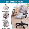 imageSmiry Printed Office Computer Chair Seat Covers Stretch Fit Universal Desk Rotating Chair Cover Washable Removable Seat Cushion Protectors  BeigeBrown and White