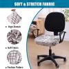 imageSmiry Printed Office Computer Chair Seat Covers Stretch Fit Universal Desk Rotating Chair Cover Washable Removable Seat Cushion Protectors  BeigeBrown and White